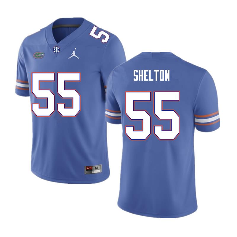 Men's NCAA Florida Gators Antonio Shelton #55 Stitched Authentic Nike Royal College Football Jersey QLW0065ZC